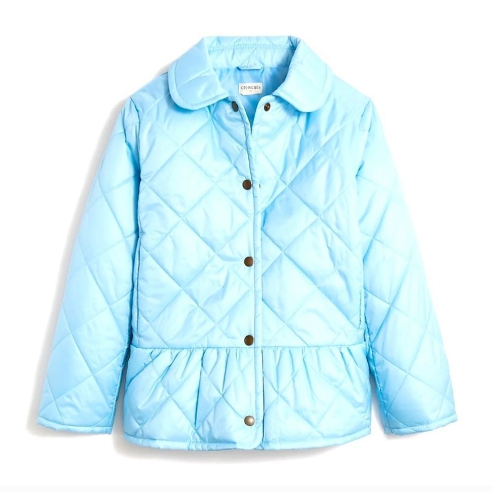 Crew Cuts Light Blue Quilted Peplum Barn Jacket Sz XL
